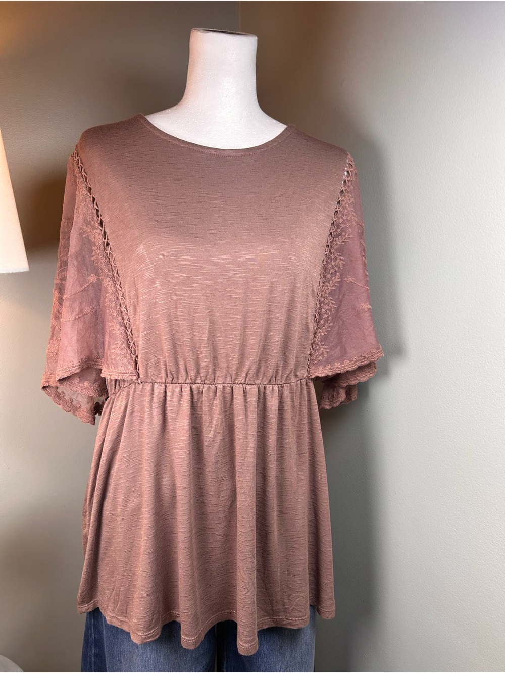 Torrid Lace Sleeve Babydoll Top Size
00 Mauve Boho Romantic